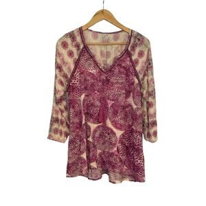 CHIP & PEPPER Boho 3/4 Sleeve Tunic Top | M
